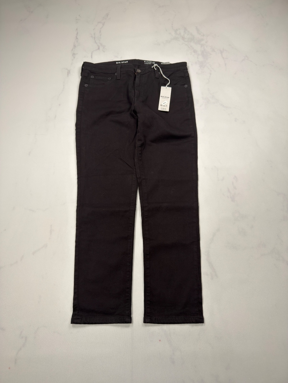 Big Star Cigarette Black Straight Jeans - Mens 30 X 26